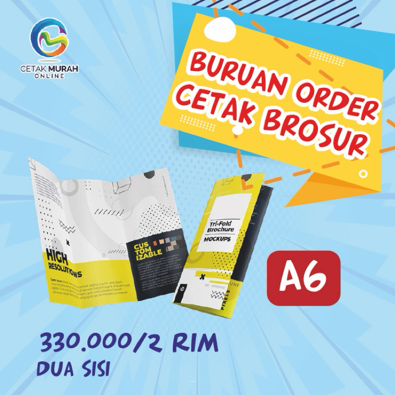 

Brosur A6 2 Sisi 2 rim / 1000 lbr | Art Paper 120 gr PO 2 Hari Kerja