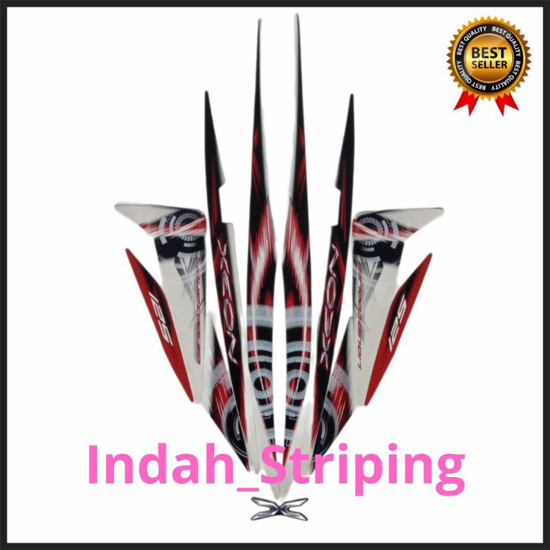STRIPING STIKER LIS MOTOR HONDA XEON KARBU TAHUN 2011/2012 WARNA PUTIH
