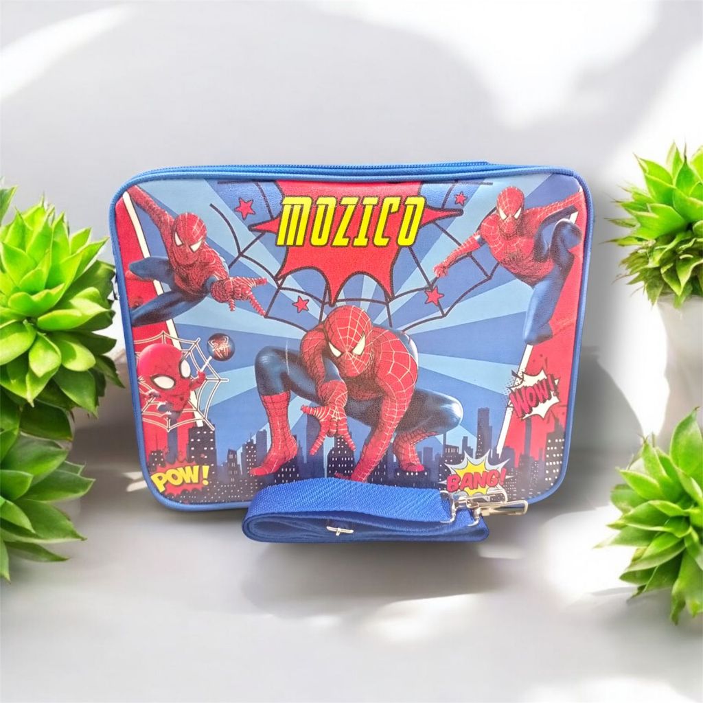 

AA Tas Ultah Anak Custom Nama dan Foto Tas Kado Ulang Tahun Anak Tema Spiderman Poliester Mitasi