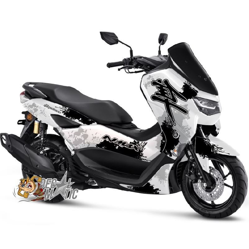Decal Motor Yamaha Nmax- Stiker Full Body Warna Putih Bercak