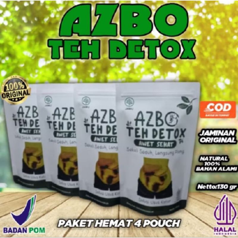 

(TERLARIS EKSTRA PAKET HEMAT 4PCS)AZBO TEH DETOX/AWET SEHAT/PEMBERSIH USUS