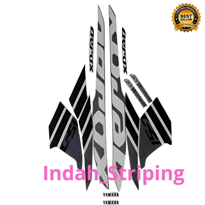 STRIPING STIKER LIS MOTOR AEROX TAHUN 2018 WARNA PUTIH HITAM