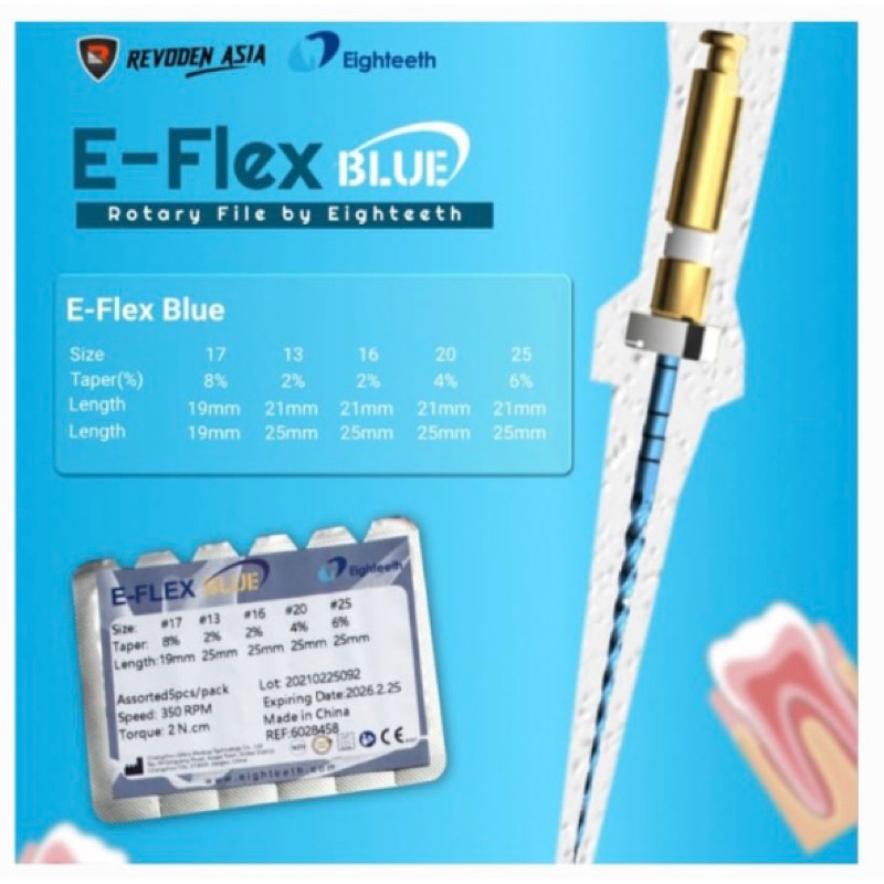 EIGHTEETH - EFLEX BLUE JARUM ENDODONTIK REVODEN