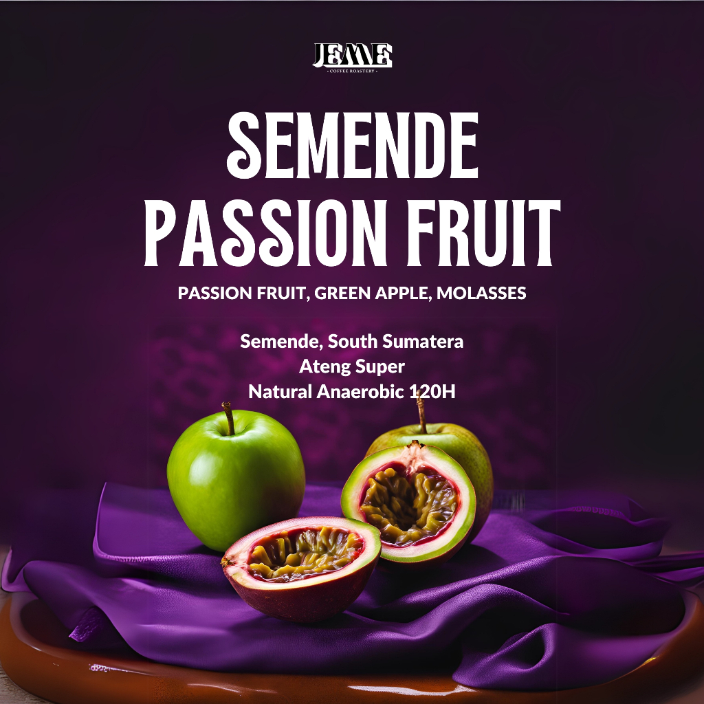 

Jeme Roastery Biji Kopi Arabika Filter SEMENDE PASSION FRUIT 200gr (Filter Edition)