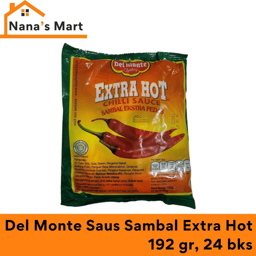 

DEL MONTE SAUS SAMBAL EXTRA HOT 192 GR isi 24 BKS
