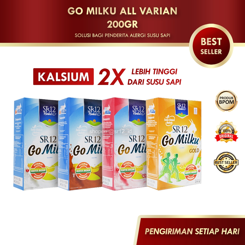 

GO MILKU ALL VARIAN 200GR SR12 / GOMILKU SR12 / SUSU KAMBING ETAWA SR12