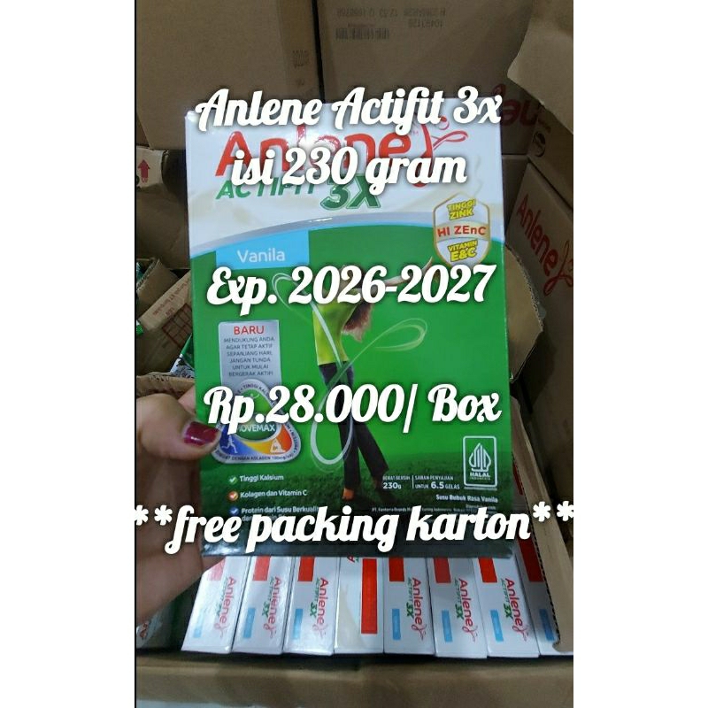 

Anlene Actifit 3x isi 230 gramExp.Mei 2026-2027