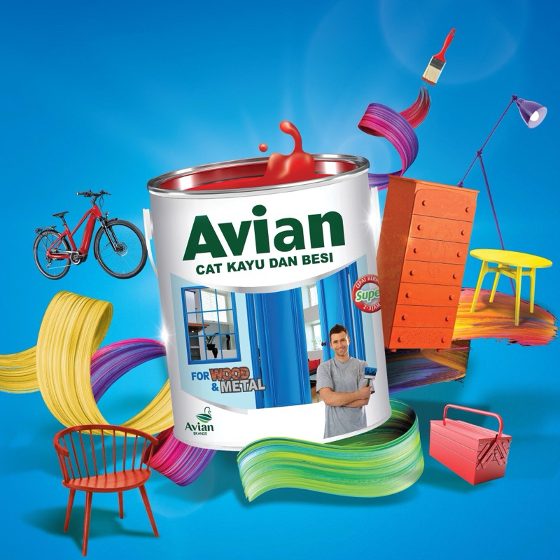 CAT KAYU BESI AVIAN 50cc ANTI KARAT RAYAP PINTU JENDELA KUSEN BESI GALVANIS ALUMINIUM ALUMUNIUM