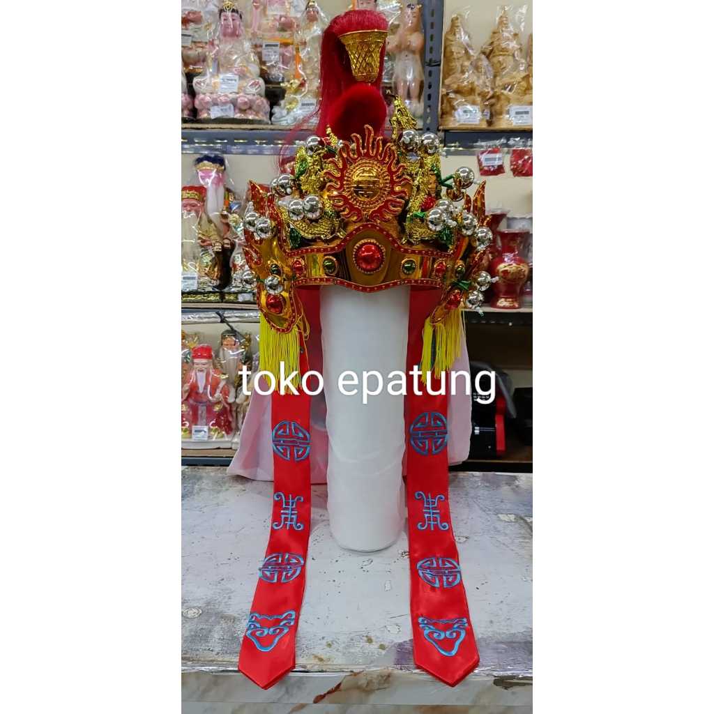 topi tatung / topi jendral - warna Merah lengkap
