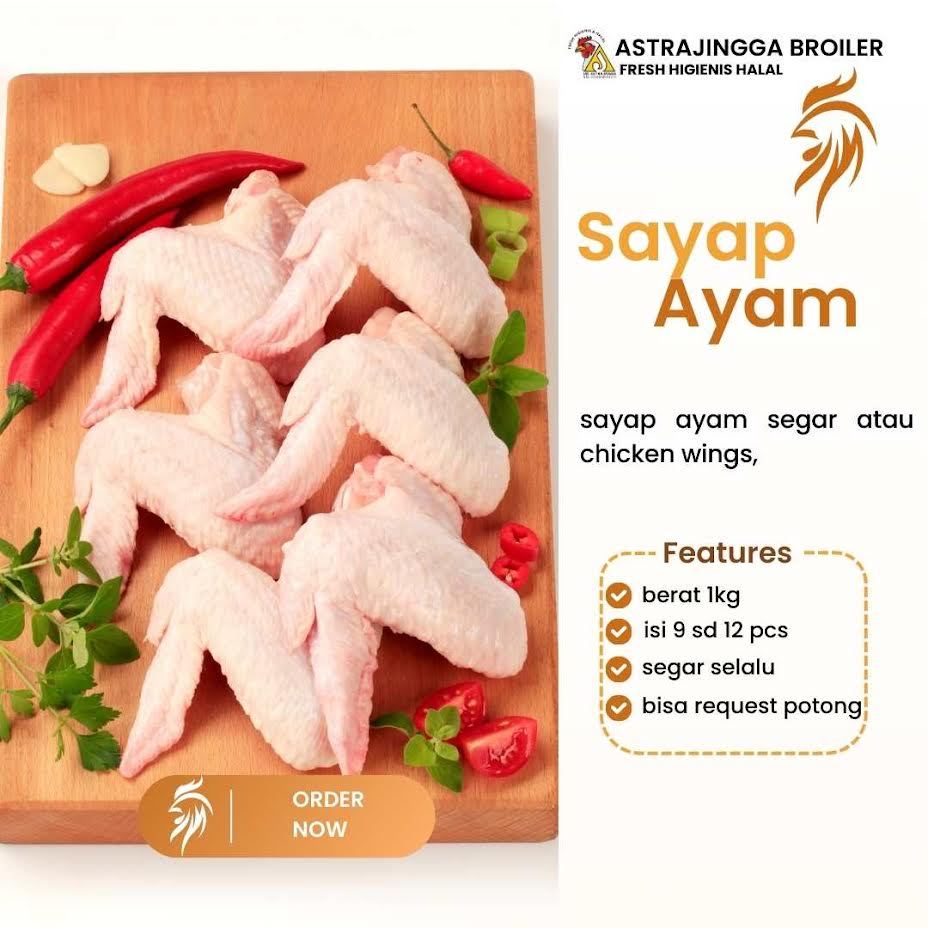 

Sayap ayam broiler isi 10 - 12 potong 1kg astrajingga broiler