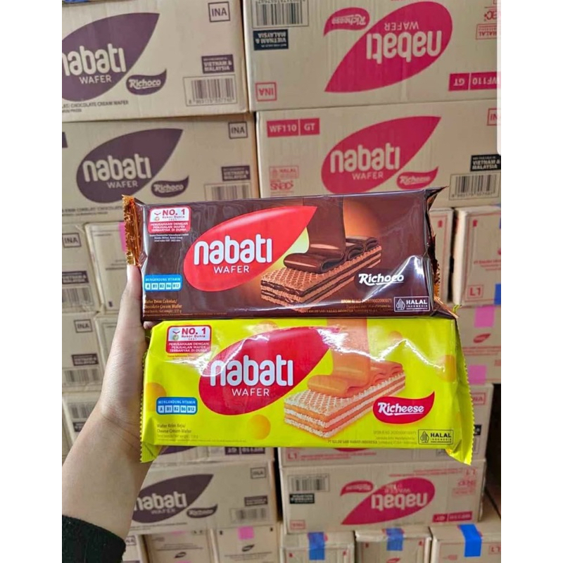 

Richeese Nabati Wafer No. 1 Halal perdus Hajatan wafer cokelat keju