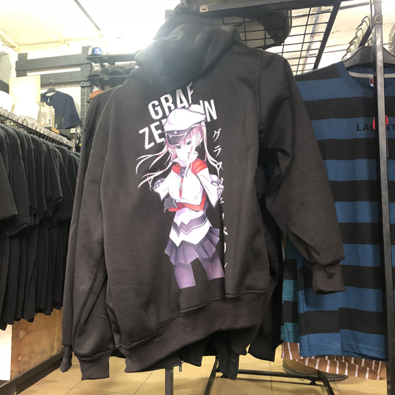 Sweater Hoodie Graf Zeppelin Hoodie Hitam Casual Unisex Bahan Black Cotton Fleece | PULLOVER & ZIPPE