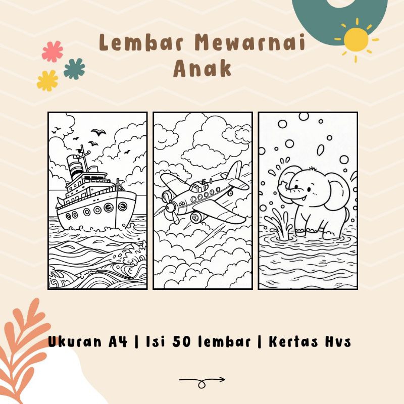 Lembar mewarnai anak TK/PAUD