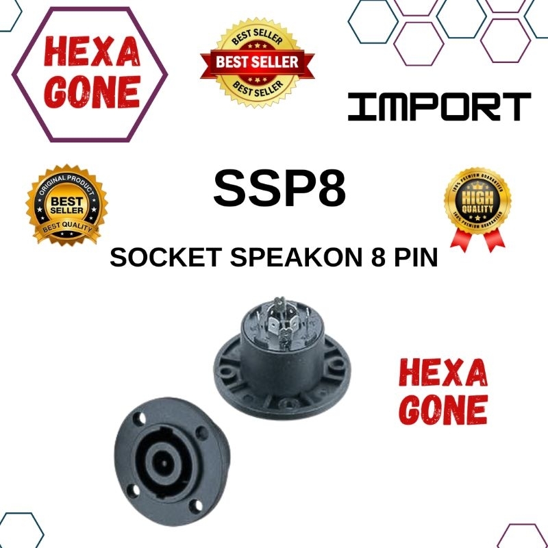 Socket sasis speakon 8 pin import female