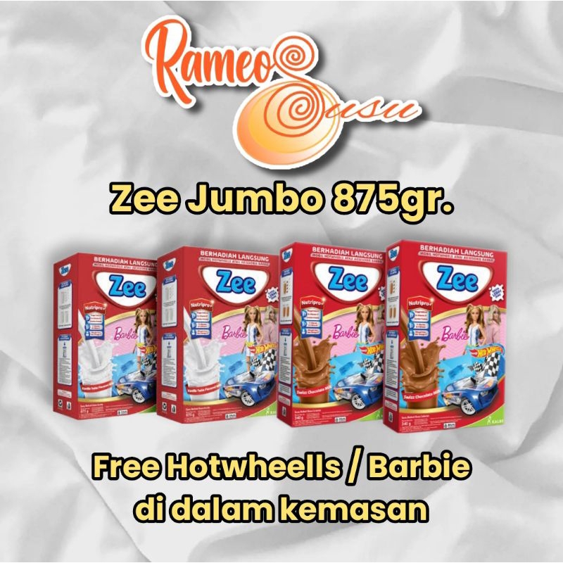 

Zee 875 Gram Rasa Vanila dan Coklat Hadiah Hotwheels atau barbie