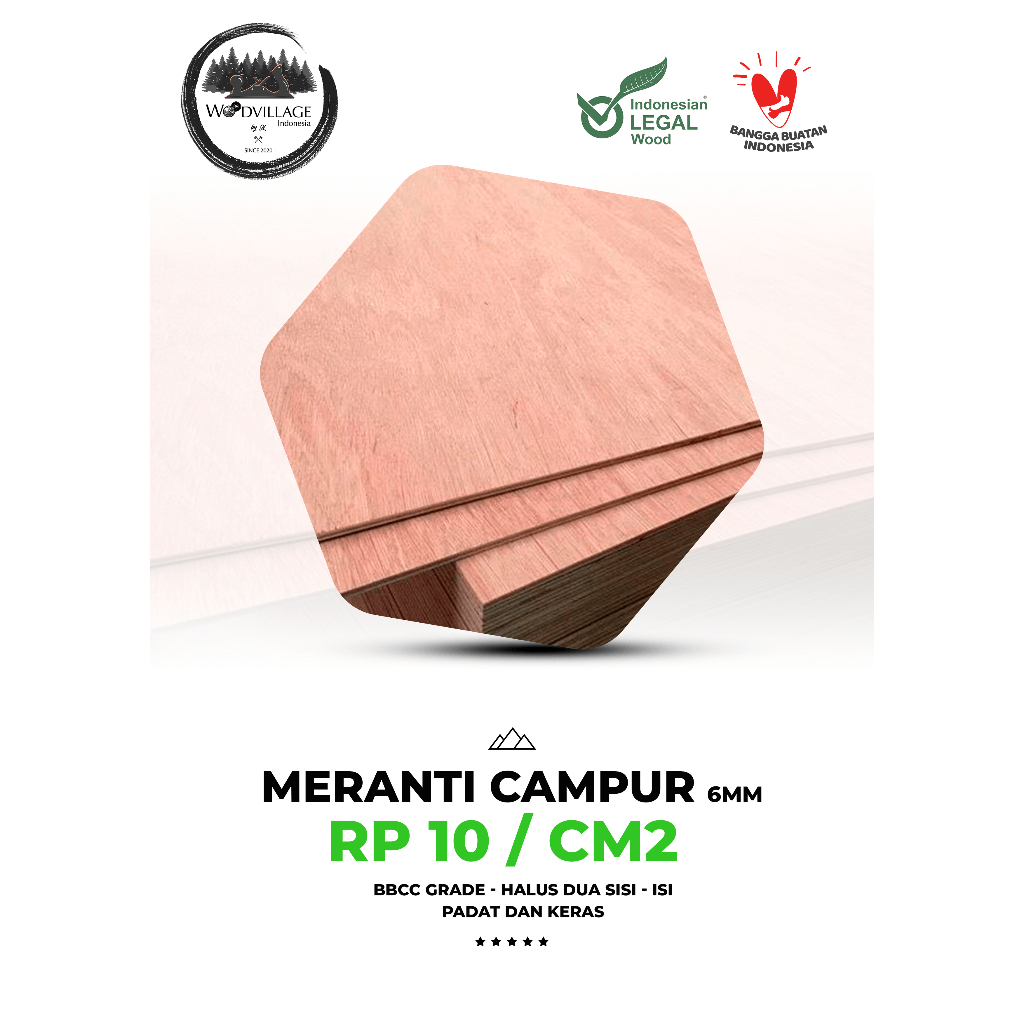MULTIPLEK MC / MULTIPLEK MERANTI CAMPUR / TRIPLEK MC/ PLYWOOD 6MM 6 MM