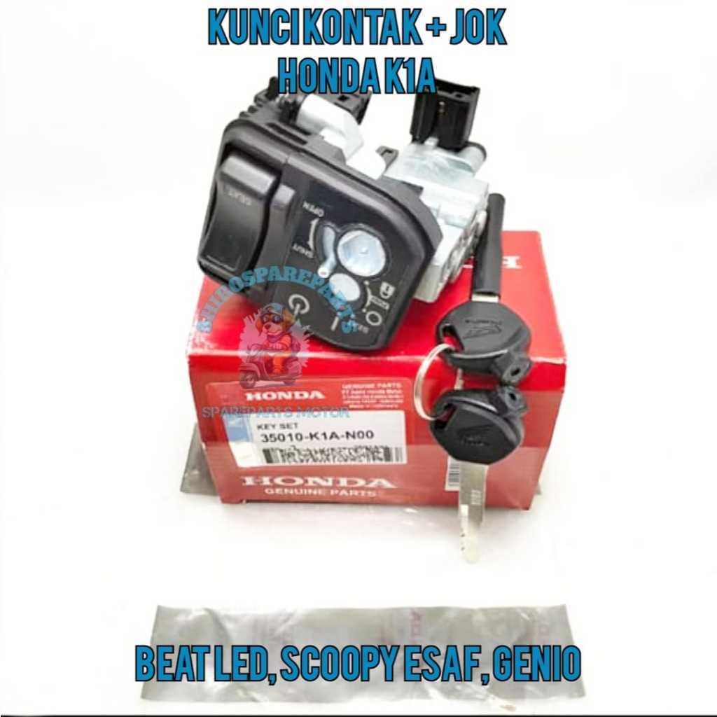 KUNCI KONTAK + Tombol JOK K1A ASLI ORIGINA motor HONDA BeAT Street New , BeAT Deluxe new , All new S