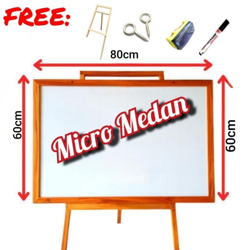 

Papan Tulis Putih White Board Melamin Ukuran 80x60cm Bisa Request