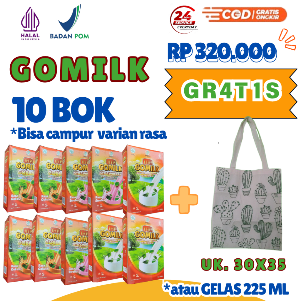 

[BELI 8 GRATIS 2] [lebih hemat] Paket reseller Gomilk susu kambing etawa