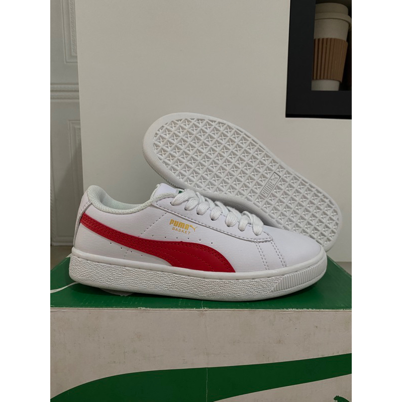 (SPECIAL PRICE) PUMA Sepatu Kets Basket Classic 75Y PUMA White-Red-PUMA Gold Size 36