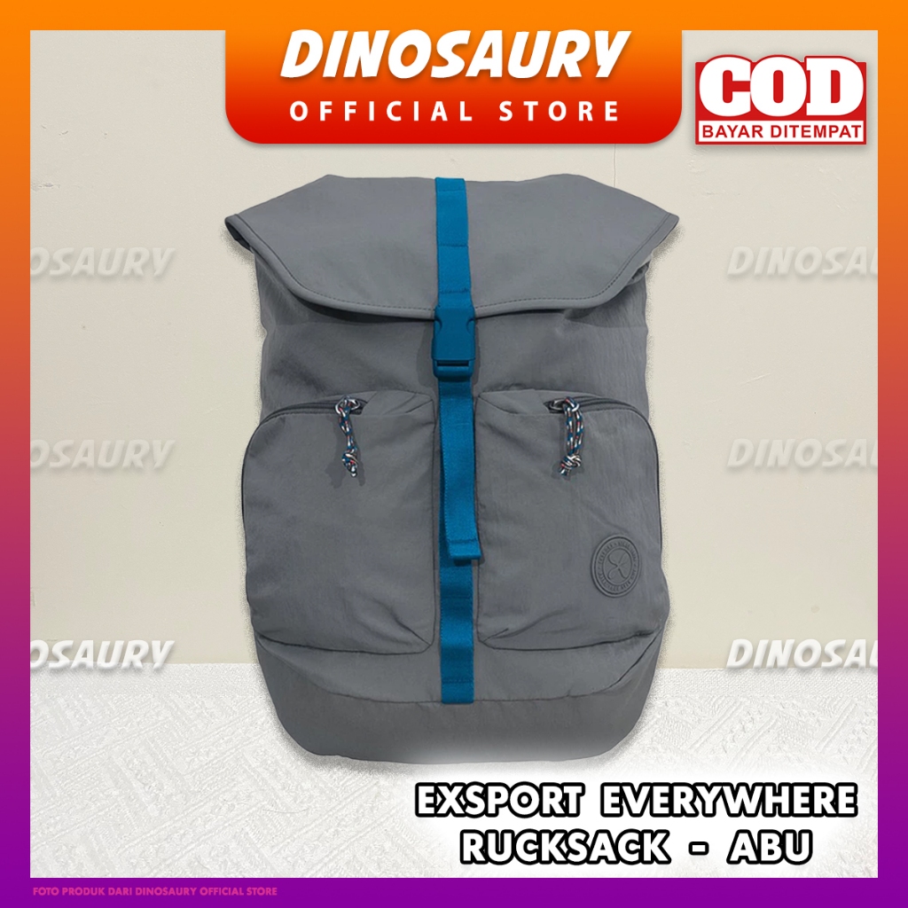 Tas Ransel Exsport Everyday Rucksack - Abu Muda - ORIGINAL Bag Export Eksport Wanita Pria Anak Cewek