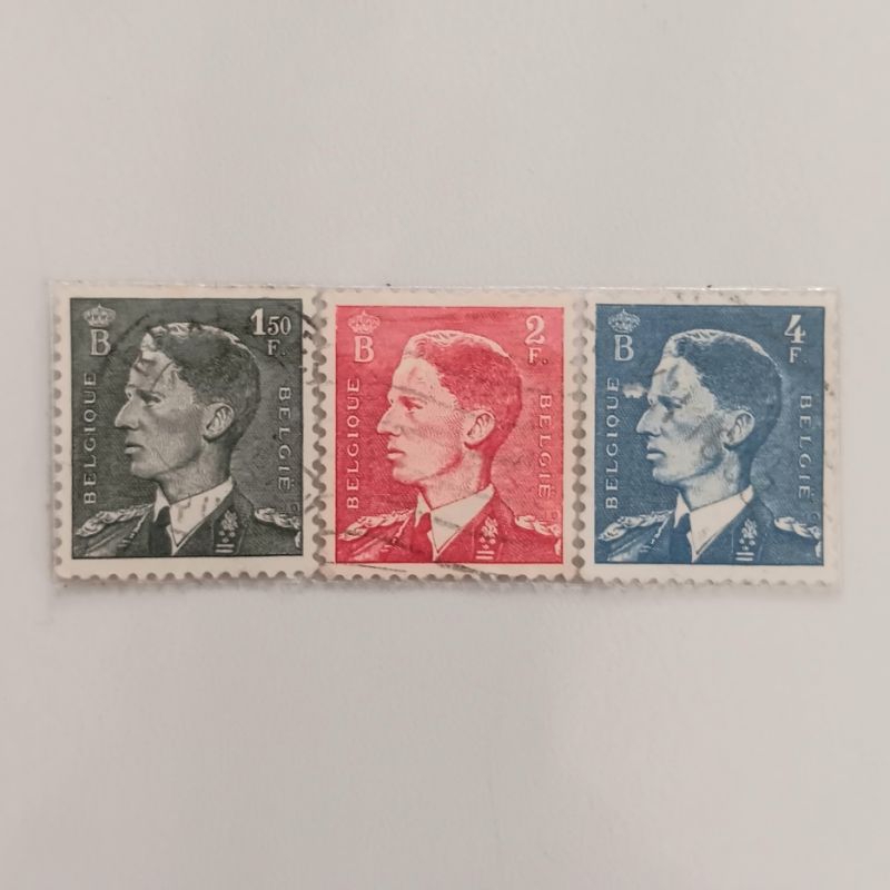 

(AG) Perangko Belgia 1952 - 1958 King Baudouin, 1952-58 Set 3 pcs Used