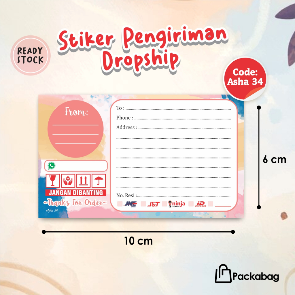 

STIKER LABEL PENGIRIMAN OLSHOP READY STOCK - STIKER PENGIRIMAN OLSHOP MURAH - ASHA 34