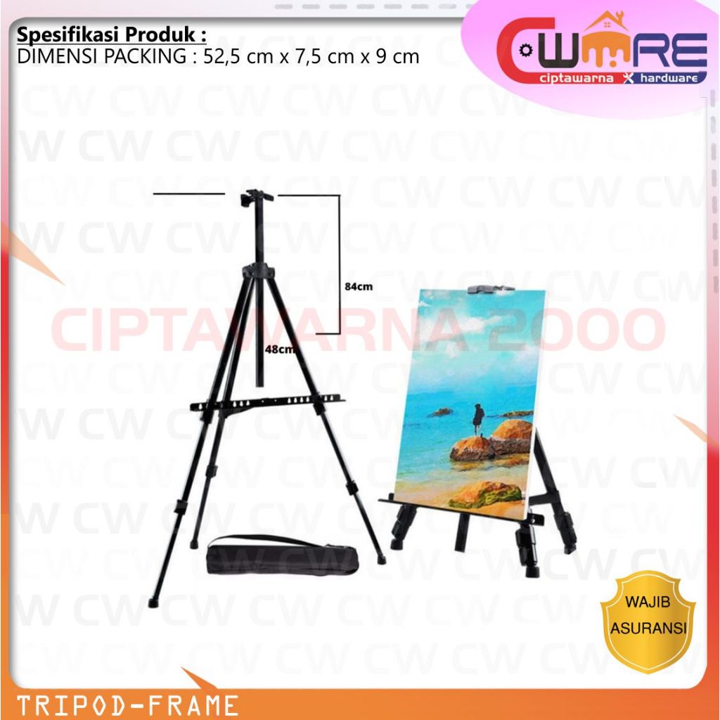 

Tripod Stand Frame Lukis Lukisan Banner Iklan Kualitas Bagus