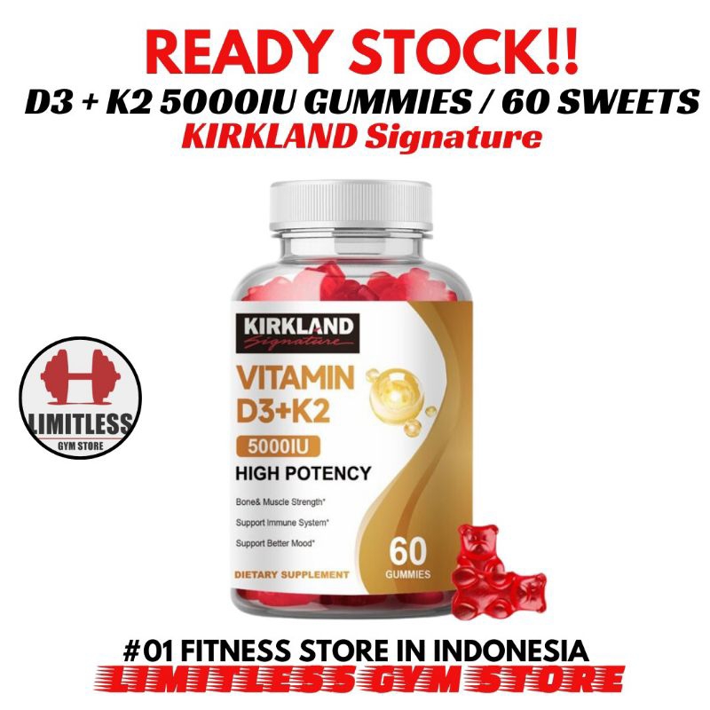 Kirkland USA Vitamin D3 5000 IU + K2 200mcg 60 gummies D3K2