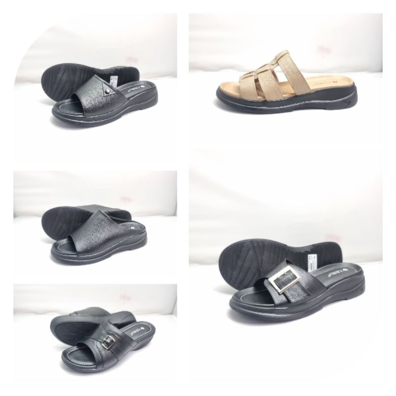 ZONIA - sandal wedges slop flat wanita terbaru