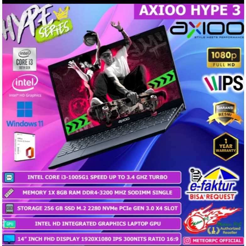 LAPTOP AXIOO HYPE3/CORE I3-1035G1/8GB/256GGB/14INCI