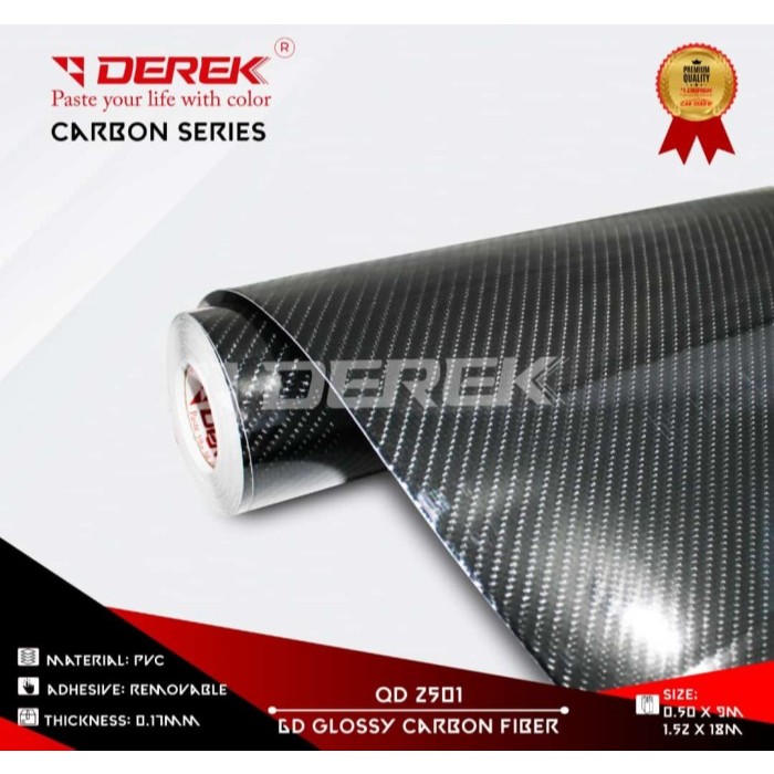 STICKER CARBON 6D STICKER 5D STICKER CARBON GLOSSY DEREK 50cm (Roll)