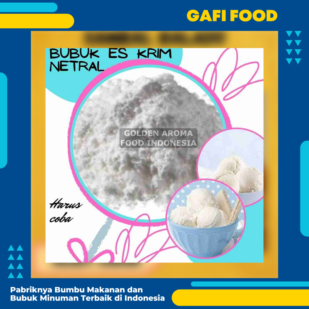 

Bubuk ES CREAM Aneka Rasa Netral Premix 1Kg Ice Cream KWALITAS PREMIUM / SERBUK ES KRIM Powder Halal