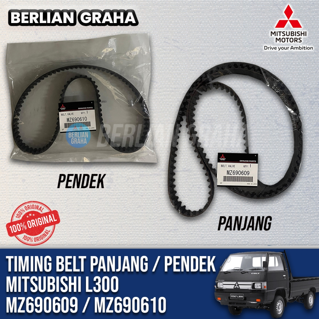 Timing Belt Pendek / Panjang / 1 Set L300 Original Mitsubishi | MZ690609 / MZ690610