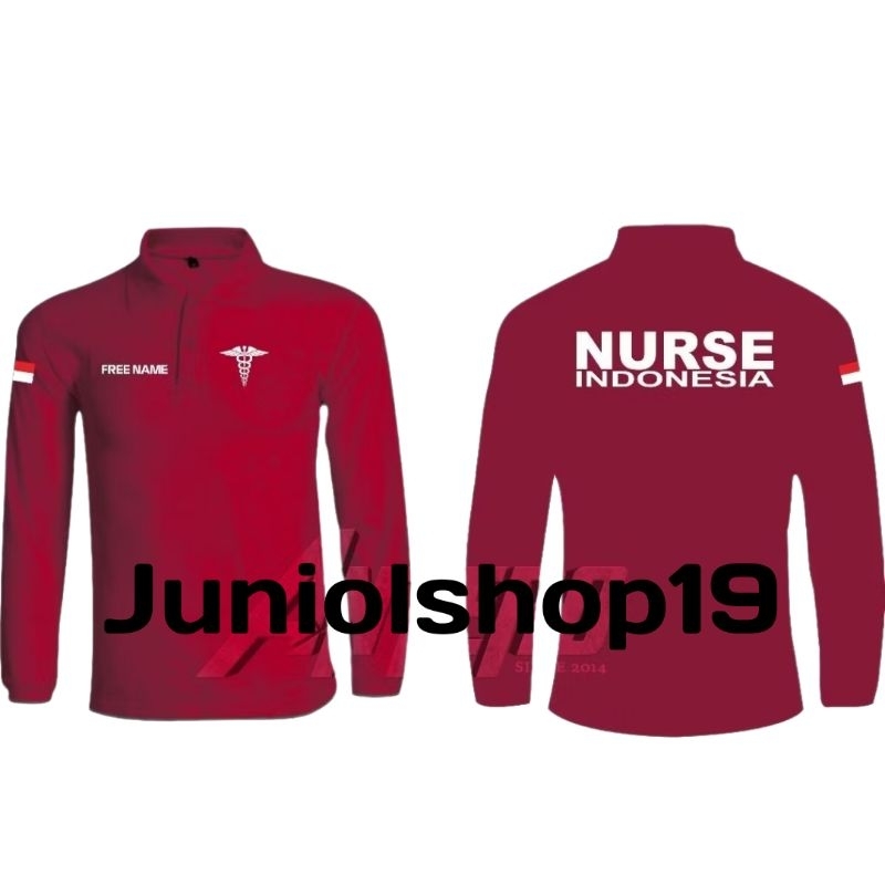 KAOS POLO LENGAN PANJANG NURSE INDONESIA FULL BORDIR/SERAGAM NURSE FULL BORDIR