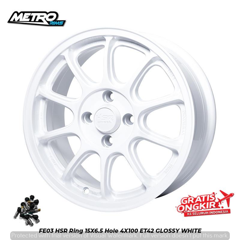 VELG FE03 HSR R15X65 H4X100 ET42 pelek racing mobil vios G, yaris, jazz vtec, march ring 15