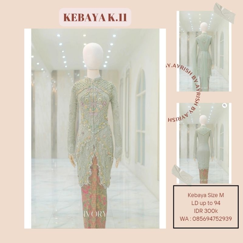 sewa kebaya ivory studio rtw fit to ld 94 kak afrida W