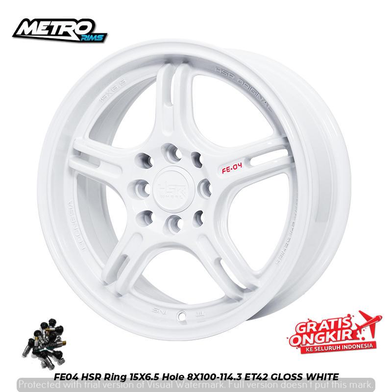 VELG FE04 HSR R15X65 H8X100-114,3 ET42 pelek racing mobil ferio, great corolla, soluna, vios ring 15