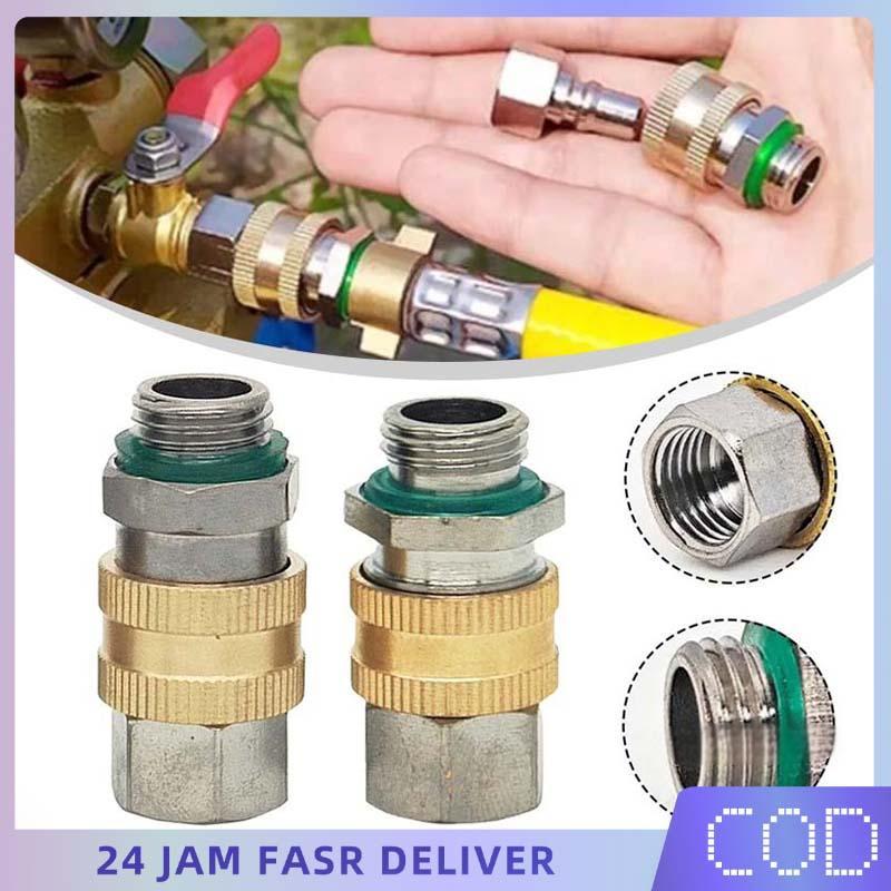 Conector Swivel Sambungan Selang Swivel Selang Anti Kusut Anti Kusut Drat M14x1.5 Kuningan