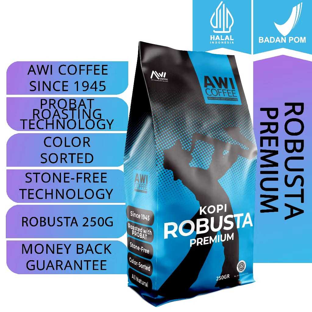 

Awi Kopi Robusta Sidikalang Premium 250Gr | Roated Coffee Beans | Robusta | Premium Grade 1