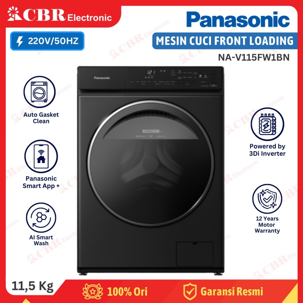 Mesin Cuci Panasonic Front Loading NA-V115FW1BN 11,5 Kg - Inverter