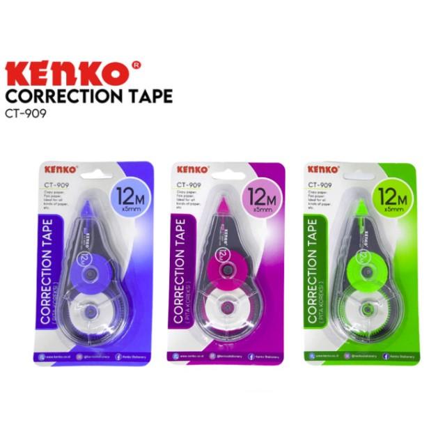 

Tip Ex Correction Pen Kenko CT-909 Original (1 PCS) / Correction Tape Pita Koreksi Kenko CT-909 / Tip Ex Pita Fancy Serbaguna