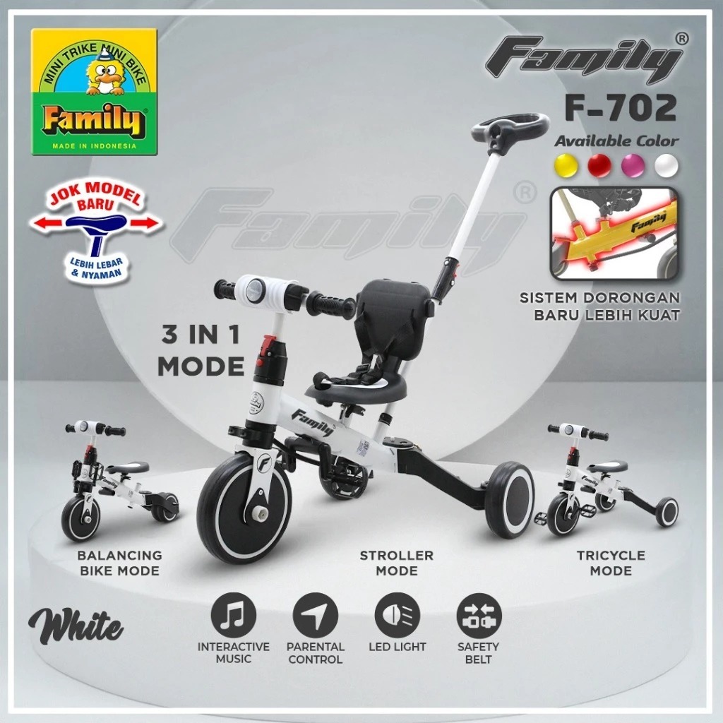 Sepeda Anak Roda Tiga Family F-702 / Balance Bike