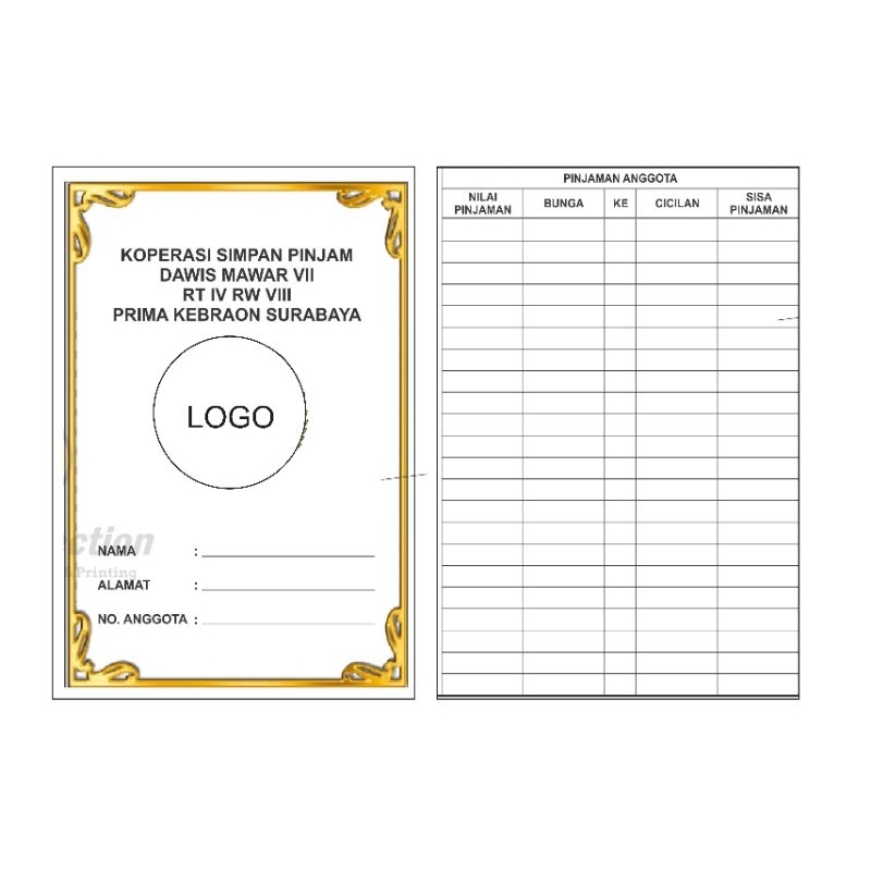 

Kartu Stok Barang, Kartu Iuran Custom Free Desain