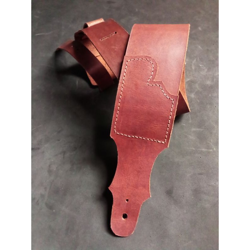 SABUK STRAP gitar dan bass KULIT ASLI (genuine leather) 7,5 CM