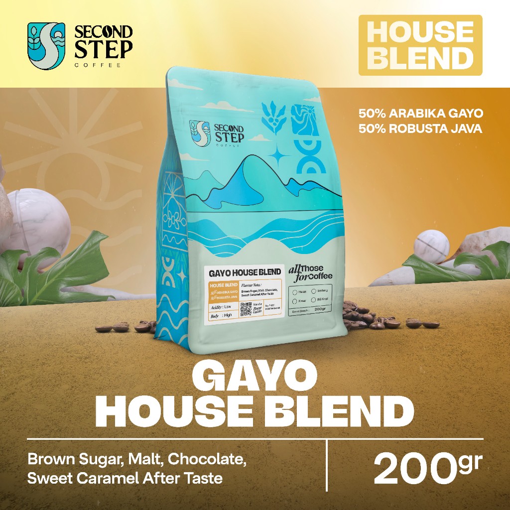 

Kopi Arabika Gayo Blend Coffee Espresso 200gr Biji Bubuk Premium Coffe