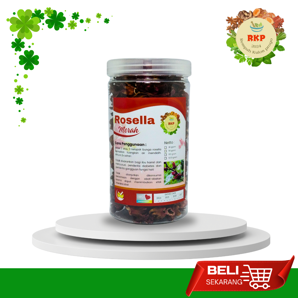 

Teh Rosella Merah 100 gram Kemasan Premium Toples