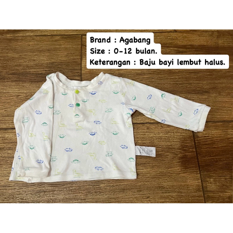 Baju atasan bayi brand Agabang 0-12 bulan