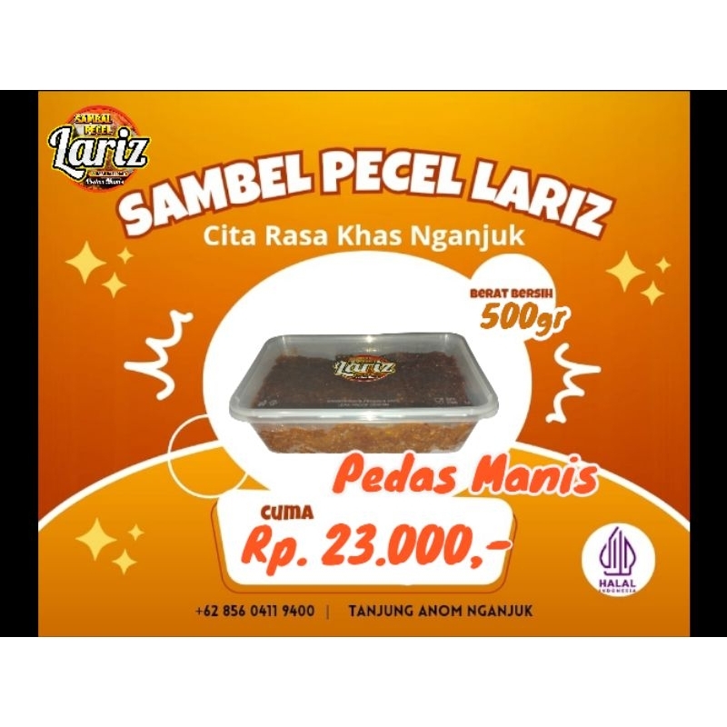 

sambal pecel Nganjuk/ sambal pecel Lariz/sambal kacang/ sambal 1/2Kg