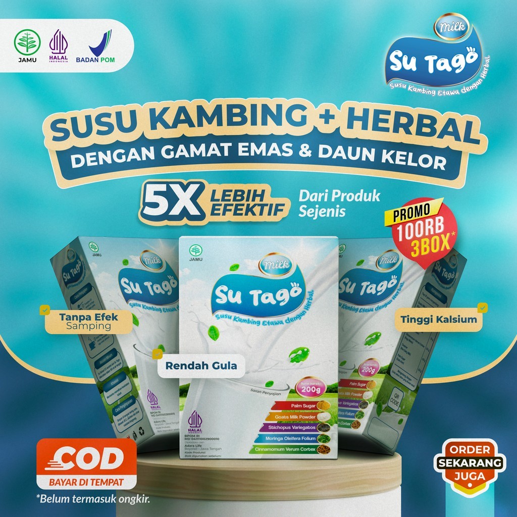

SU TAGO - Susu Kambing Premium dengan Gamat Emas & Daun Kelor